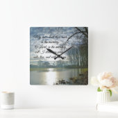 Horloge Carrée Bible Verse Scripture Prayer (Maison)