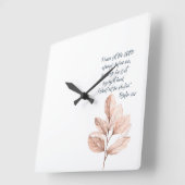 Horloge Carrée Bible verset Lord Psalm Leafy Écriture (Angle)