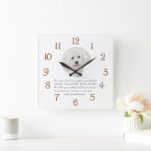 Horloge Carrée Bichon Frise Souvenir FEMELLE (Maison)