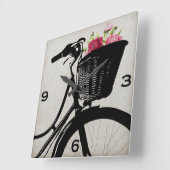 Horloge Carrée Bicycle Basket avec Wall Clock (Angle)