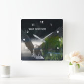Horloge Carrée Bientôt Eagle Misty Pond Fantasy Animal Art (Maison)