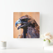 Horloge Carrée Bientôt Eagle Wildlife Art Portrait (Maison)