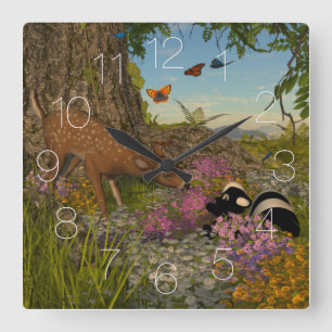Horloge Carrée Bienvenue Printemps