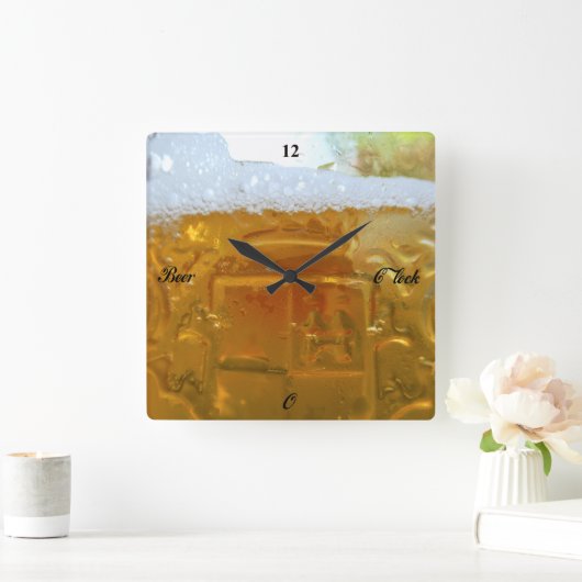 Horloge Carrée Bière O'Clock, (Maison)