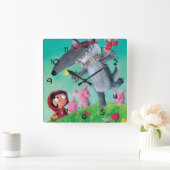 Horloge Carrée Big Bad Wolf (Maison)