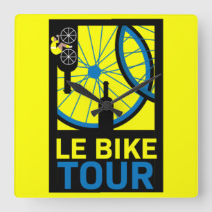 Horloge Carrée Bike Touring Art