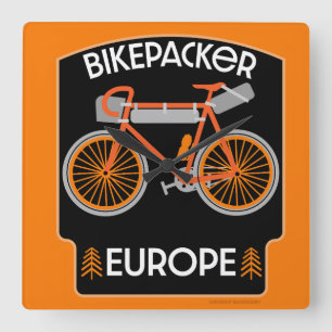 Horloge Carrée Bikepacking Europe