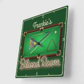 Horloge Carrée Billard AJOUTER NOM Billard Table Billard Salle de (Angle)