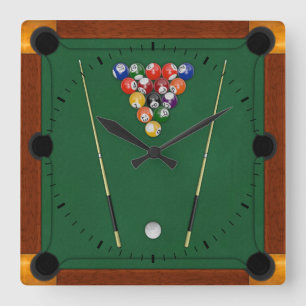 Horloge Carrée Billards