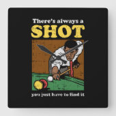 Horloge Carrée Billiard Snooker Retro (Recto)