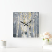 Horloge Carrée Birch Treks On Grey Arrière - plan 6 (Maison)