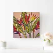 Horloge Carrée Bird of Paradise Flowers (Maison)