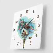 Horloge Carrée Birdhouse vintage (Angle)