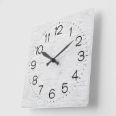 Horloge Carrée Birsier blanc (Angle)