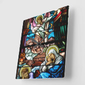 Horloge Carrée Birth of Jesus Stained Glass Window (Angle)