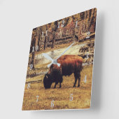 Horloge Carrée Bison (Angle)