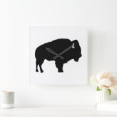 Horloge Carrée Bison d'Amérique (Maison)