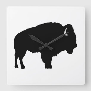 Horloge Carrée Bison d'Amérique