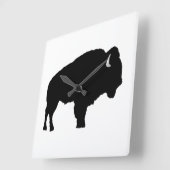 Horloge Carrée Bison d'Amérique (Angle)