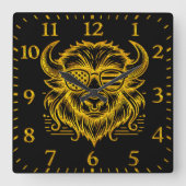 Horloge Carrée Bison d'or dans les lunettes de soleil (Recto)