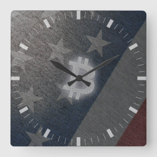 Horloge Carrée Bitcoin Amérique