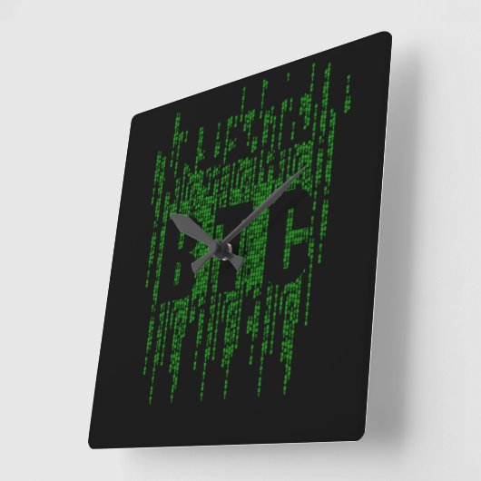 HORLOGE CARRÉE BITCOIN MATRIX (Angle)
