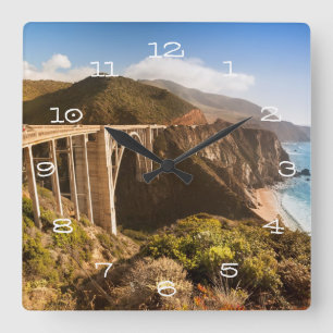 Horloge Carrée Bixby Bridge, Big Sur, Californie, États-Unis