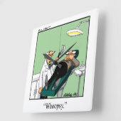 Horloge Carrée Bizarre de Humour Dentiste (Angle)