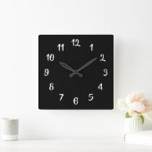 Horloge Carrée Black and White Custom Background (Maison)