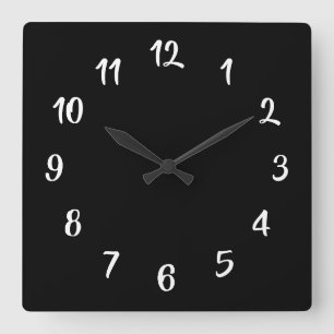 Horloge Carrée Black and White Custom Background