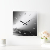 Horloge Carrée Black and White Estuary Wall (Maison)