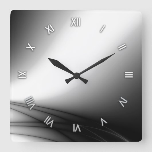 Horloge Carrée Black and White Estuary Wall (Recto)