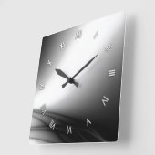 Horloge Carrée Black and White Estuary Wall (Angle)