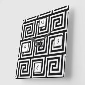 Horloge Carrée Black and White Greek (Angle)