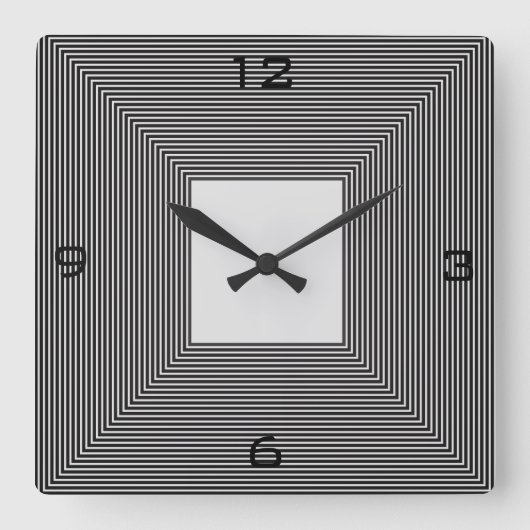 Horloge Carrée Black and White Striped>Wall Clock (Recto)