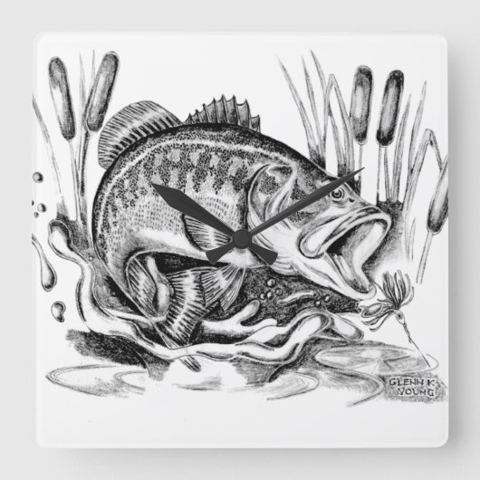 Horloge Carrée Black bass (Recto)