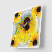Horloge Carrée Black Eyed Susans Wall Clock (Angle)