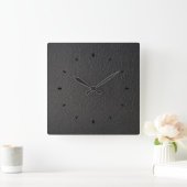 Horloge Carrée Black faux leather (Maison)