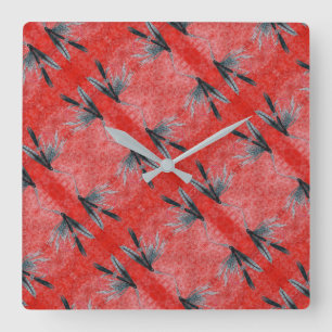 Horloge Carrée "Black Gnat" mouche mouillée, pêche à la mouche at