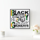 Horloge Carrée Black History Clock (Maison)