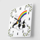 Horloge Carrée Black Labrador Angels Rainbow Bridge (Angle)