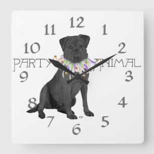Horloge Carrée Black Labrador Retriever Party