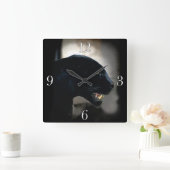 Horloge Carrée "Black Panther Animal-lover" (Maison)