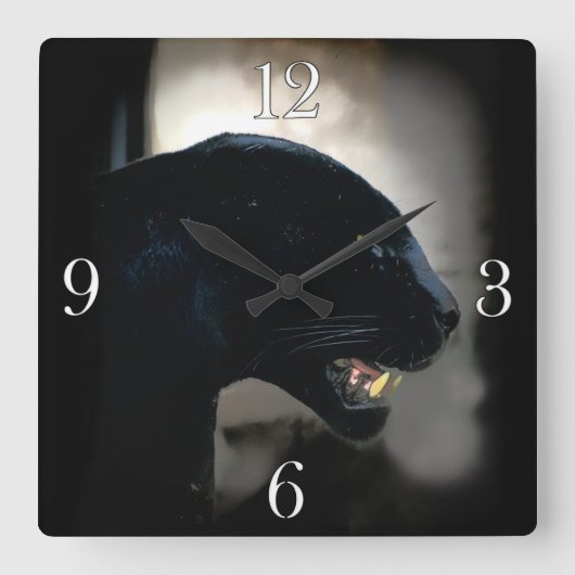 Horloge Carrée "Black Panther Animal-lover" (Recto)