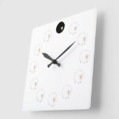 Horloge Carrée Black sheep clock with TRANSPARENT background (Angle)