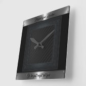 Horloge Carrée black,silver,grey,barber (Angle)