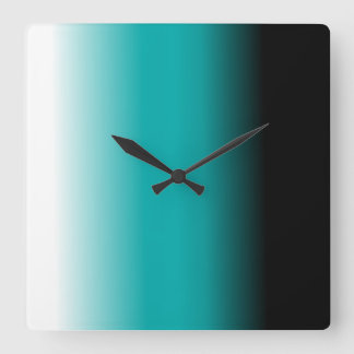 Horloge Carrée Black Teal White ombre