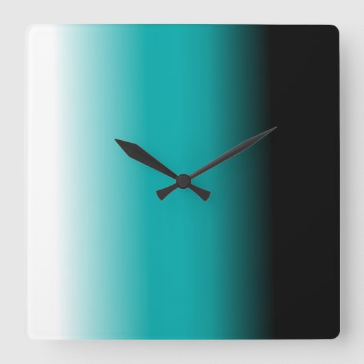 Horloge Carrée Black Teal White ombre (Recto)