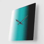 Horloge Carrée Black Teal White ombre (Angle)