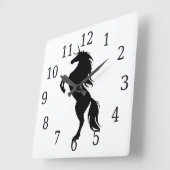 Horloge Carrée Black Unicorn (Angle)
